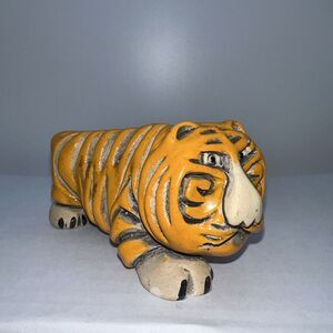 Vintage Artesania Rinconada Orange And Black Tiger Figurine Retired Uruguay‎